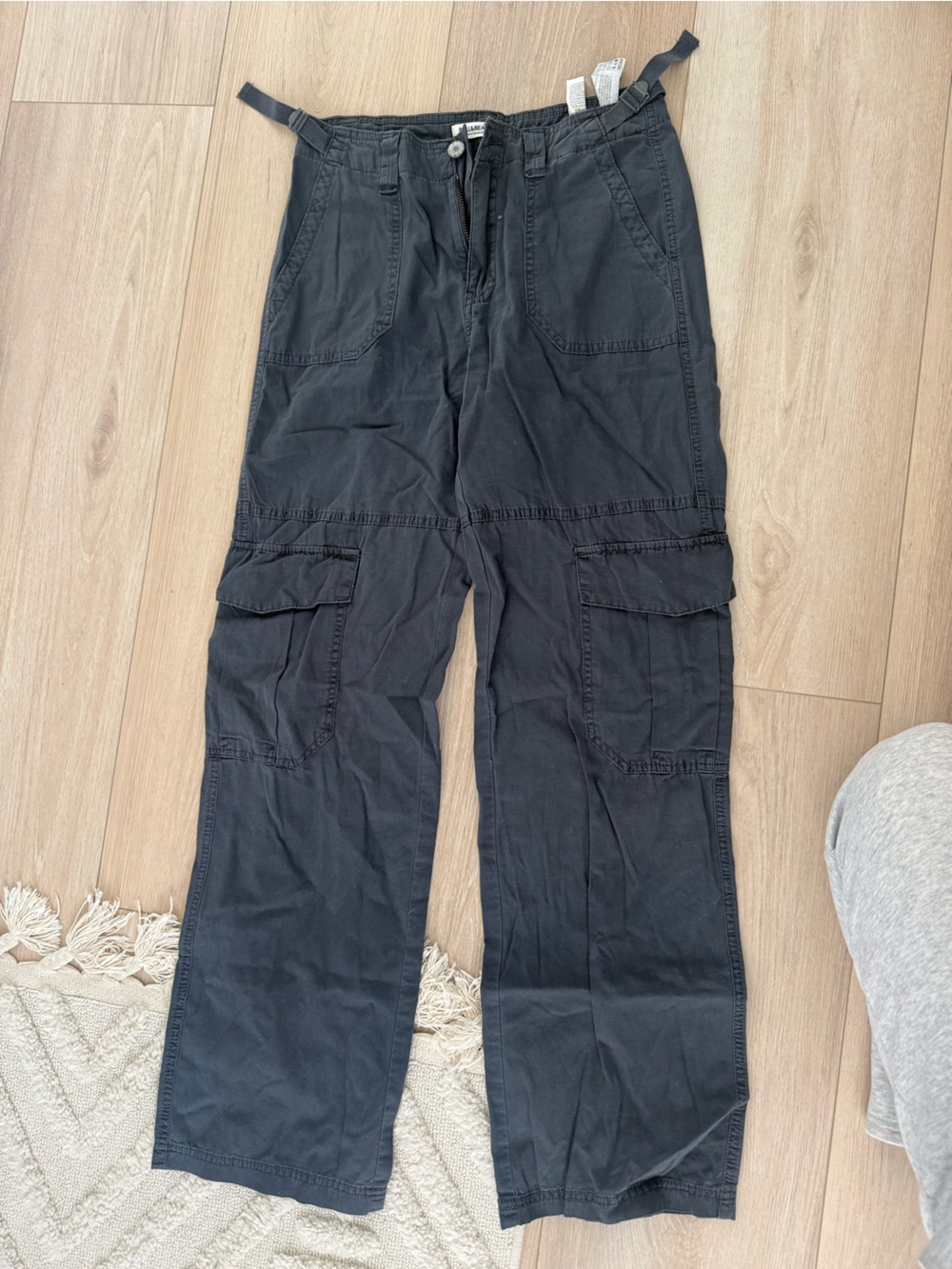 Pull&Bear Dark Gray Cargo Pants with Utility Pockets